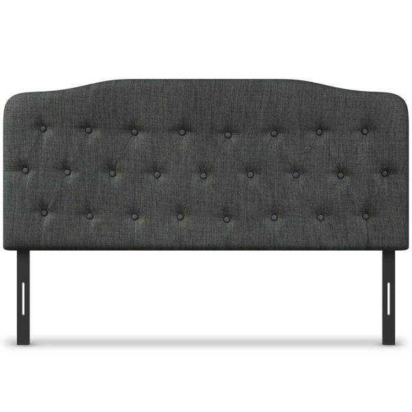 Queen Upholstered Headboard with Adjustable Heights-Dark Gray