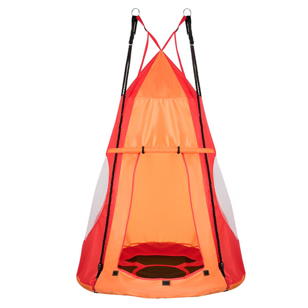 2-in-1 40 Inch Kids Hanging Chair Detachable Swing Tent