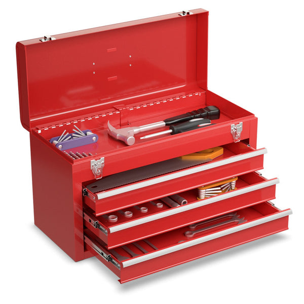 Portable Garage Mechanic Tool Cabinet Box with 3 Drawers