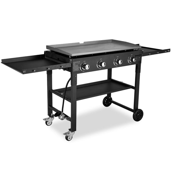 AKIUDEX 4-Burner 36in Propane Outdoor Barbecue Griddle Station Flat Table Top Gas Grill Griddle for Camping