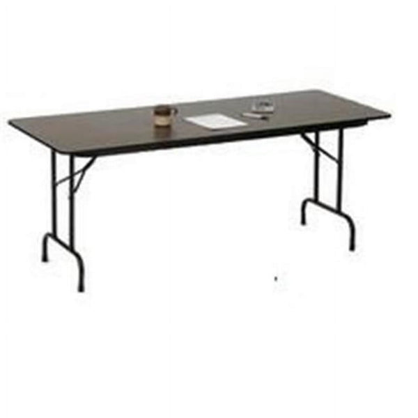 HONGGE 24W x 72D Econoline Melamine Top Folding Table in Walnut