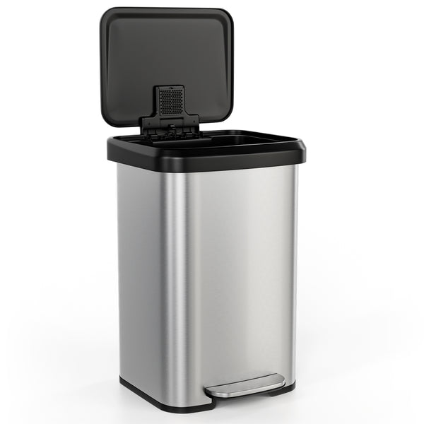 13.2 Gallon Step Trash Can with Soft Close Lid and Deodorizer Compartment