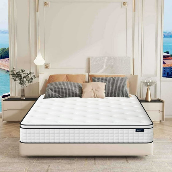 HONGGE 12inch Medium Plush Hybrid of Gel Memory Foam and Spring Mattress, Queen