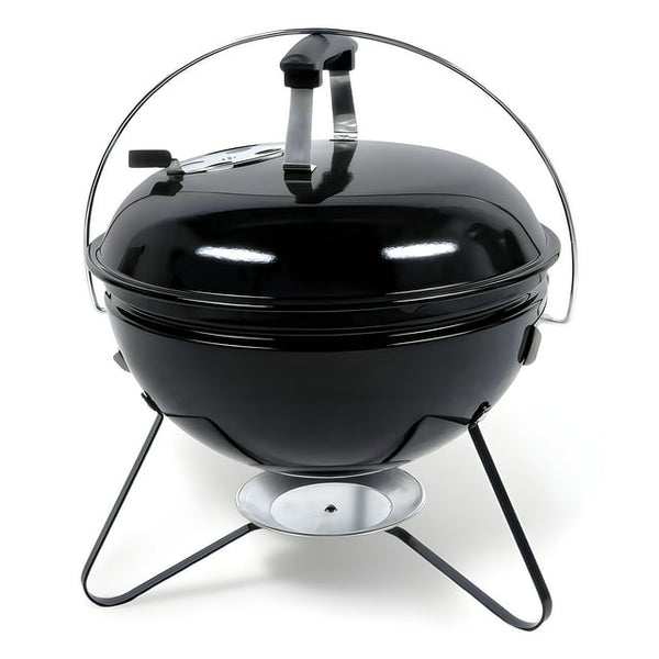 HONGGE 14 in. Steel BBQ Grill with Lid Portable Charcoal Grill for Outdoor Camping, Black