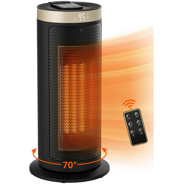 HONGGE 1500W Space Heater for Indoor Use, 16IN Portable Electric Heaters Fan for Bedroom, Office, Living Room