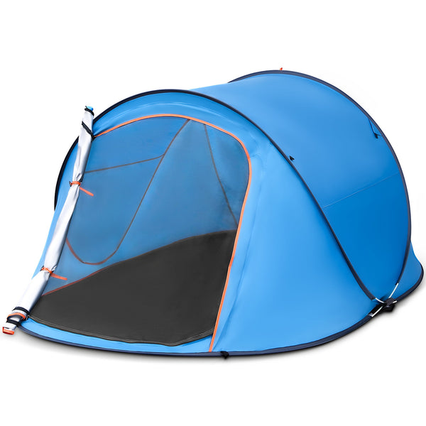 HONGGE 2 Person Instant Pop-up Tent Waterproof Family Camping Tent, 2 Side Windows Blue