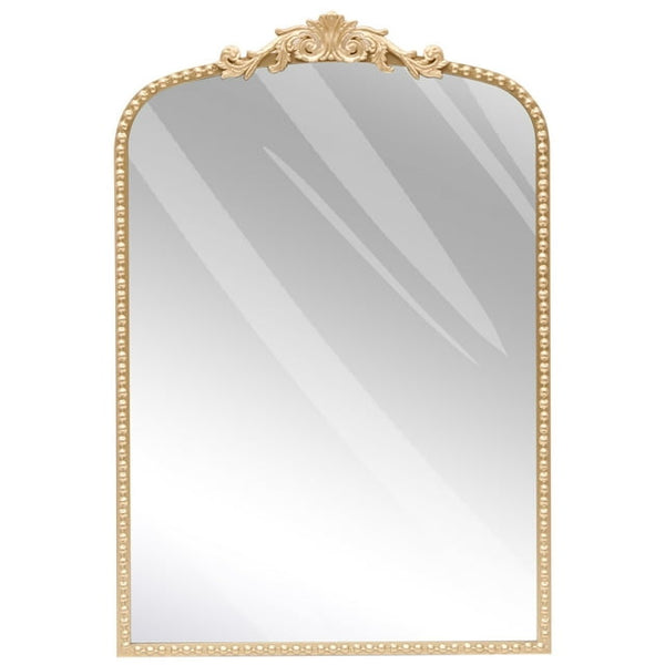 HONGGE Arch Metal Wall Mirror Gold Mirror for Wall