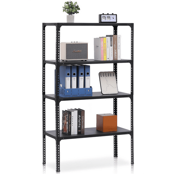 HONGGE 36W x 18D x 60H 4-Shelf Steel Freestanding Shelves, Black