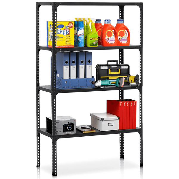 HONGGE 36inW x 18inD x 60inH 4-Shelf Steel Freestanding Shelves, Black