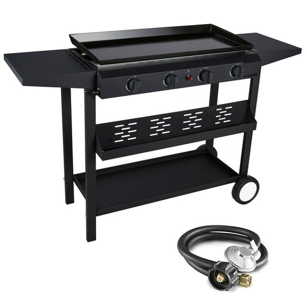 HONGGE 4-Burner Propane Gas Grill Cooking Station with Side Shelves