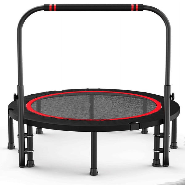 HONGGE 40in Fitness Mini Trampoline, Exercise Rebounder Mini Trampoline for Adults, Foldable with Adjustable Handle Max Load 330lbs