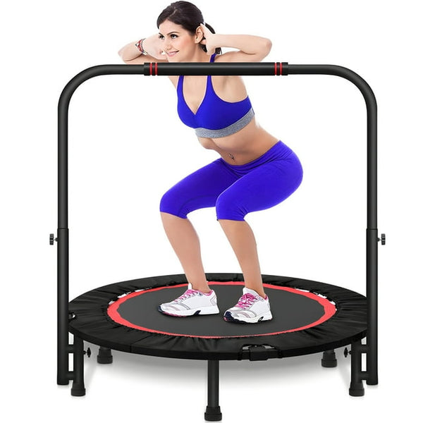 HONGGE 40in Foldable Mini Trampoline Max Load 330lbs, Exercise Trampoline for Adults Indoor/Garden Workout