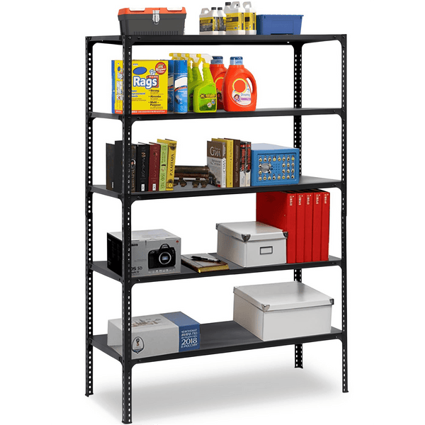 HONGGE 5-Tier Storage Rack Shelf 48inW x 19inD x 70inH Freestanding Shelving Unit, Black