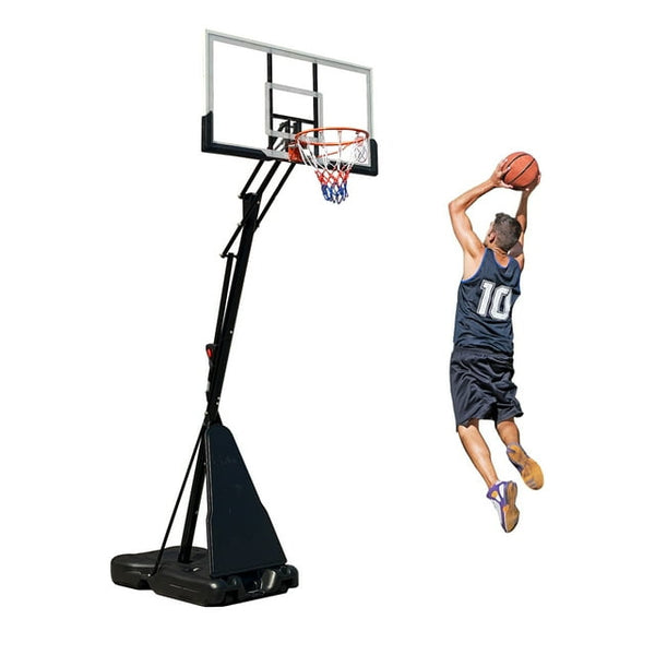 HONGGE 54in Portable Basketball Hoop with Polycarbonate Backboard