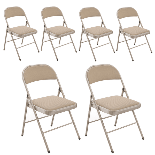 HONGGE 6 Pack Metal Padded Folding Chairs with Comfortable Cushion for Home and Office, for Indoor and Outdoor Events