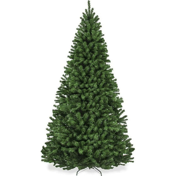 HONGGE 7.5ft Premium Spruce Artificial Christmas Tree, Hinged Holiday Tree 1405 Tips, Metal Stand, Green