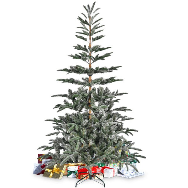 HONGGE 7ft Artificial Christmas Tree Pine Hinged Xmas Tree with 700 Snowy Branches, Easy Assembly for Home, Office, Party Decoration