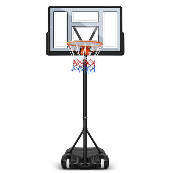 HONGGE Basketball Hoop, Portable Basketball Hoop System for Outdoor, Adjustable Height 5.7-10ft 44in Backboard Basketball Goal for Kids Teen and Adult