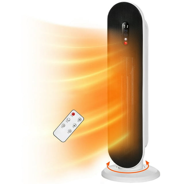 HONGGE Space Heaters for Inside, Portable Electric Heater for Home with Thermostat, 1-12H Timer, Safety Protection, White