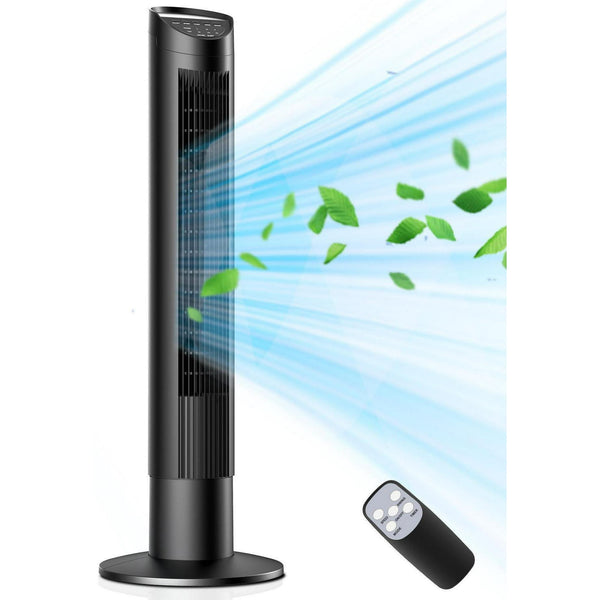 HONGGE Tower Fan for bedroom, 60¡ã Oscillating Standing Fan with Remote