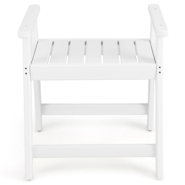 Heavy Duty Shower Bench with Arms for Inside Shower Shaving Legs-White