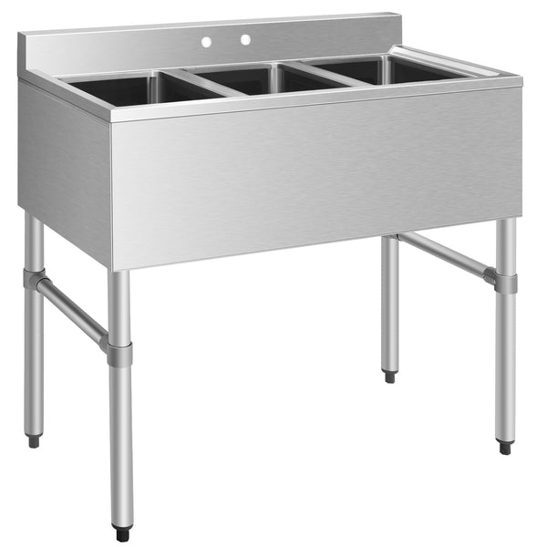 Stainless Steel Utility Sink with 3 Compartment Commercial Kitchen Sink