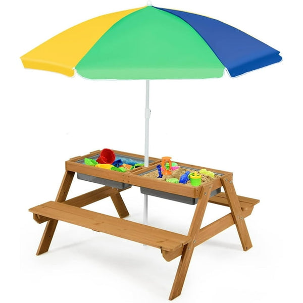 HONGGE Kids Outdoor Picnic Table Bench Play Table Portable Picnic Table Bench Set for Toddlers