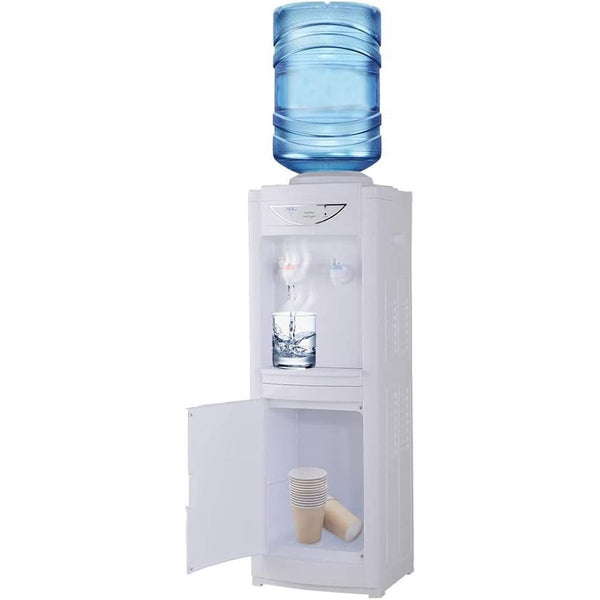 Top Loading Water Dispenser 5 Gallons Water Coolers with Child Safety Lock, White