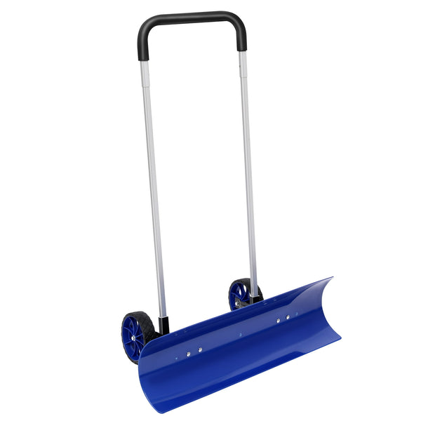 HONGGE Snow Shovel with Wheels Snow Pusher for Driveway and Sidewalk Snow Removal