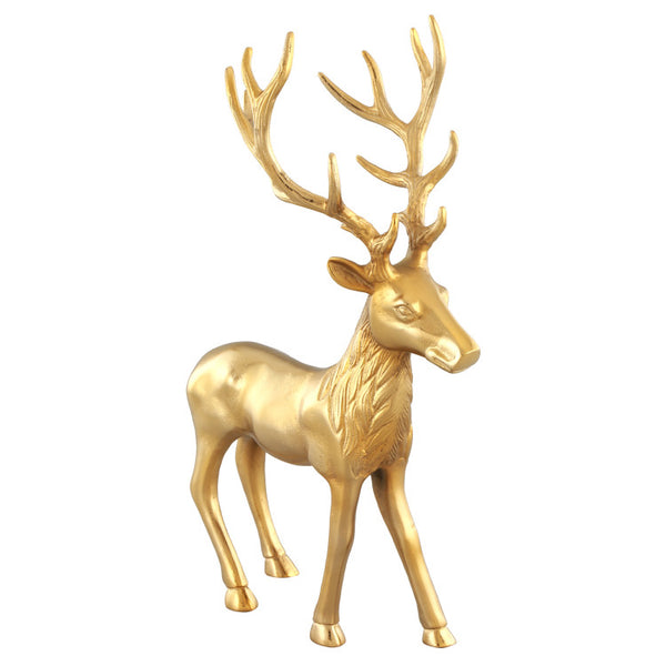 Standing Reindeer Statue Aluminum Deer Sculpture for Indoors Christmas Decor