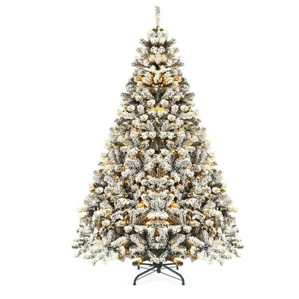 TBKLEY 6ft Prelit Premium Artificial Hinged Christmas Tree with 250 Warm Lights and 1000 Branch Tips