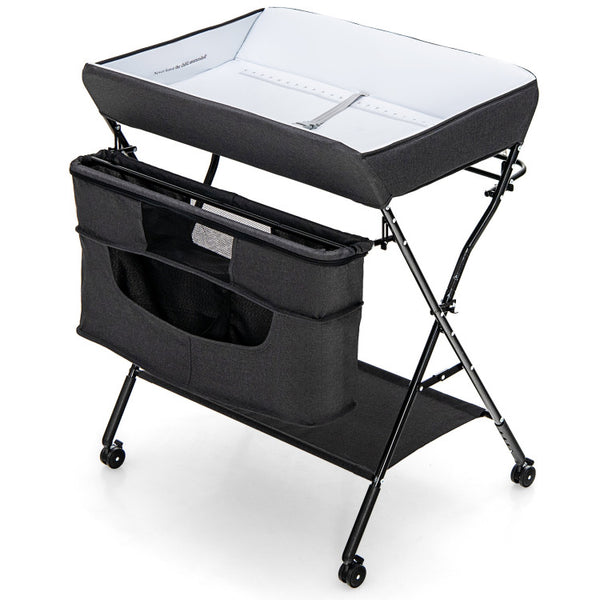 Portable Adjustable Height Newborn Nursery Organizer with Wheel