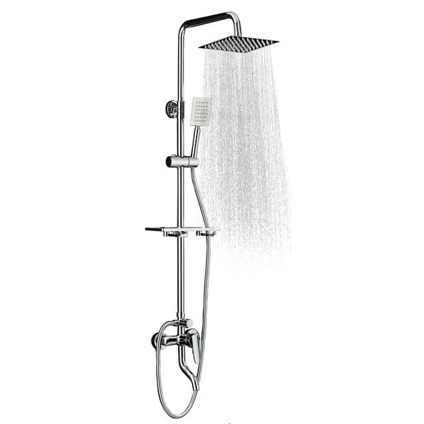 HONGGE Luxury Shower Faucet Set Rainfall Shower Head Combo Set Wall Mounted Mixer Valve