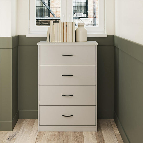 HONGGE Classic 4 Drawer Dresser, Dove Gray