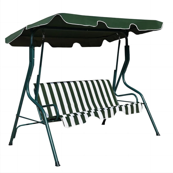 HONGGE Outdoor Porch Swing Canopy Patio Swing Chair 3 Person Canopy Hammock