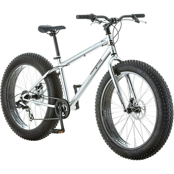 Mens and Women Fat Tire Mountain Bike, 26-Inch Bicycle Wheels, 4-Inch Wide Knobby Tires, Steel Frame, 7 Speed Drivetrain, Shimano Rear Derailleur, Disc Brakes