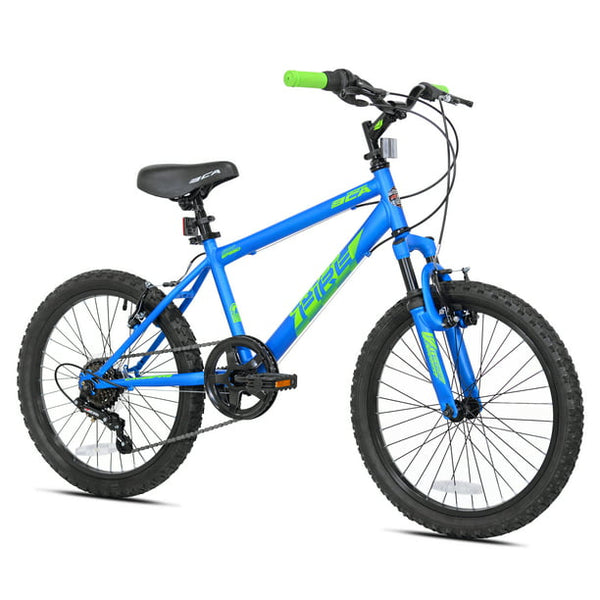 HONGGE 20inch Crossfire 6-Speed Boys Mountain Bike, Blue Green