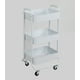 HONGGE 3-Tier Metal Utility & Storage Cart with Lockable Wheels, Easy Rolling(White)