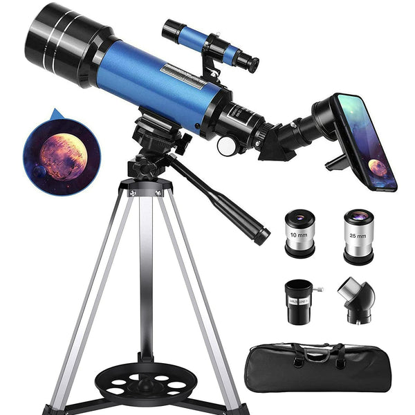 HONGGE Telescope for Astronomy, 400/70 Refractor Telescope for Adults Kids Beginners, Portable Telescope with Tripod