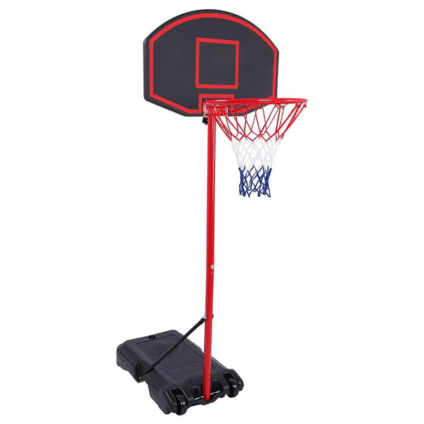 HONGGE 28 In. Portable 5.2Ft.-7Ft. Height Adjustable Basketball Hoop System for Kids, Black