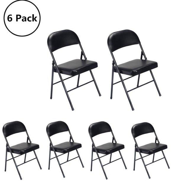 HONGGE Fabric Folding Chair, 6-Pack, BLACK