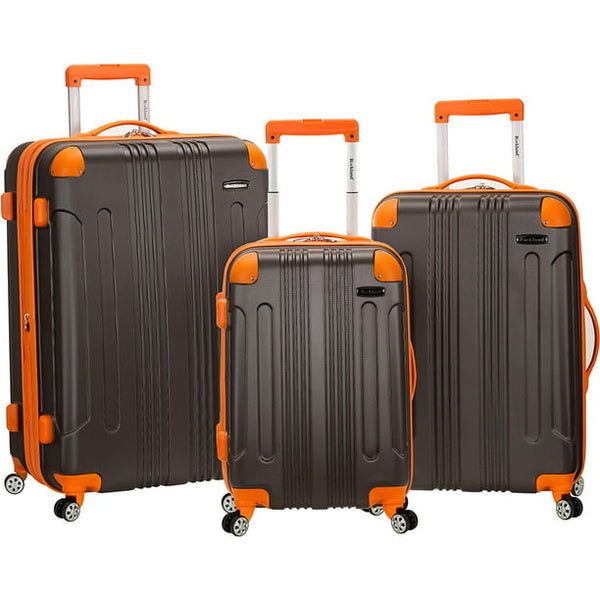 HONGGE Hardside Spinner Wheel Luggage, Charcoal, 3-Piece Set